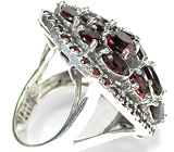 Крупное кольцо с мозамбикскими гранатами Серебро 925