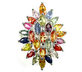 Праздничное кольцо с разноцветными сапфирами Серебро 925