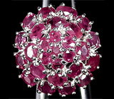 Кольцо с яркими рубинами Серебро 925