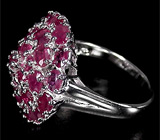 Кольцо с яркими рубинами Серебро 925