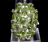 Превосходное кольцо с перидотами Серебро 925