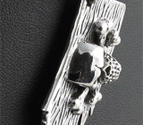 Подвеска «Знамя Веселого Роджера» на кожаном шнуре Серебро 925