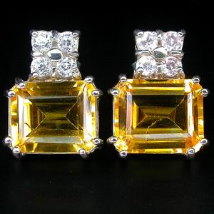 Серьги с золотистыми цитринами
