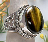 Перстень c тигровым глазом Серебро 925