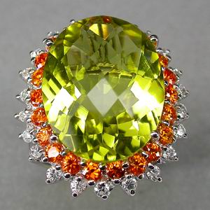 Кольцо с чистейшим крупным цитрином