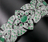 Роскошный браслет с изумрудами Серебро 925
