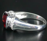 Cтильное кольцо с родолитом гранатом и цирконами Серебро 925