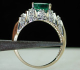 Винтажное кольцо с изумрудом и бриллиантами Золото