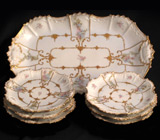 Элегантный сервиз для мороженого. Лиможский фарфор Не указан