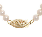 Колье с нежно-кремовым жемчугом Золото