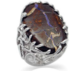 Кольцо ручной работы с австралийским болдер опалом