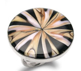 Крупное кольцо с тигровой раковиной Серебро 925