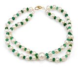 Браслет с изумрудами и белым жемчугом Золото