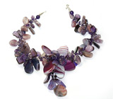 Оригинальное колье с агатами