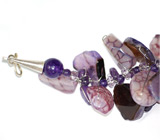 Оригинальное колье с агатами Серебро 925