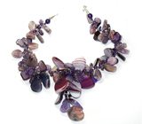 Оригинальное колье с агатами Серебро 925