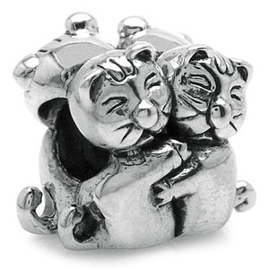 Миниатюра «Кошки» Серебро 925