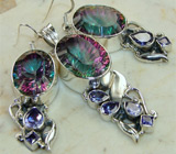 Комплект с мистик-топазами и иолитами Серебро 925