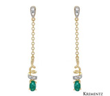 Серьги от "Krementz" с изумрудами и бриллиантами
