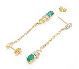 Серьги от "Krementz" с изумрудами и бриллиантами Золото