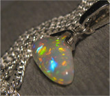Кулон с драгоценным опалом на цепочке Серебро 925
