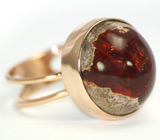 Авторское кольцо с шоколадным эфиопским опалом Золото