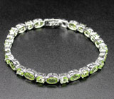 Изящный браслет с перидотами Серебро 925