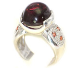 Авторское кольцо с рубеллитом и гранатами Серебро 925