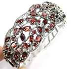 Широкий ажурный браслет с грантами Серебро 925