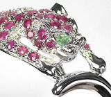 Браслет "Тигр" с сапфирами и изумрудами Серебро 925