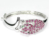 Браслет "Тигр" с сапфирами и изумрудами Серебро 925