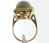 Антикварное кольцо с темно-синей эмалью Золото