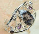 Браслет с превосходным дендритическим агатом Серебро 925