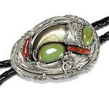 Боло в стиле NAVAJO с когтем барсука Серебро 925