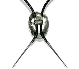 Боло в стиле NAVAJO с когтем барсука Серебро 925