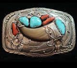 Пряжка в стиле NAVAJO с когтем барсука