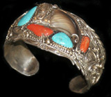 Браслет в стиле NAVAJO с когтем барсука Серебро 925