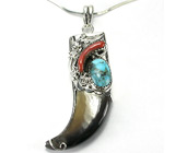 Кулон в стиле NAVAJO с когтем барсука