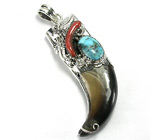 Кулон в стиле NAVAJO с когтем барсука Серебро 925