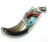 Кулон в стиле NAVAJO с когтем барсука Серебро 925