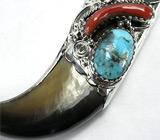 Кулон в стиле NAVAJO с когтем барсука Серебро 925