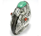 Кольцо в стиле NAVAJO с когтем барсука