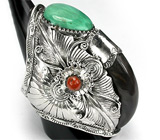 Кольцо в стиле NAVAJO с когтем барсука Серебро 925