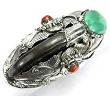 Кольцо в стиле NAVAJO с когтем барсука Серебро 925