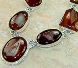 Замечательное колье с друзами агатов Серебро 925