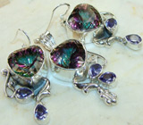 Комплект с мистик-топазами Серебро 925