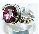 Кольцо с розовым топазом Серебро 925