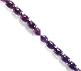 Браслет со сливовыми аметистами-кабошонами Серебро 925