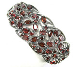 Превосходный ажурный браслет с гранатами Серебро 925