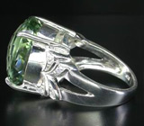 Кольцо с роскошным зеленым аметистом и цирконами Серебро 925